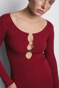 CHARLIE DRESS MERLOT