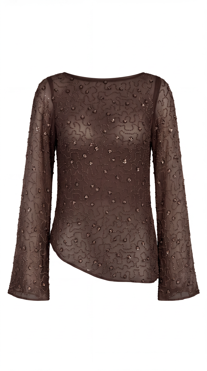 HALO BLOUSE CHOCOLATE
