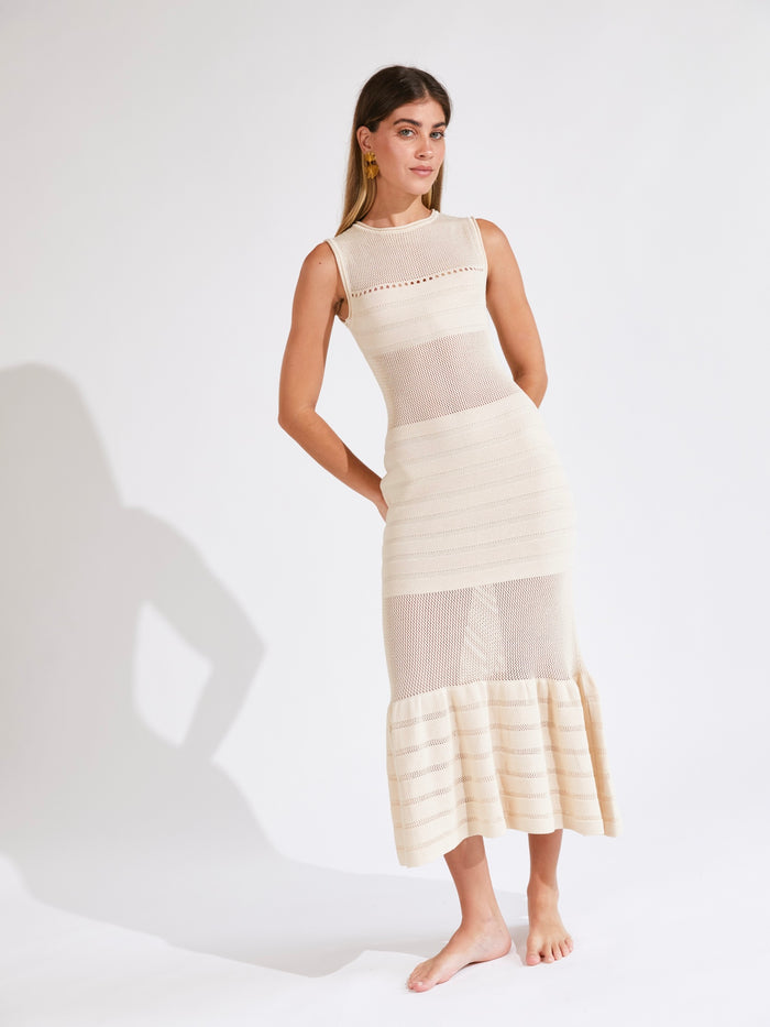 AMALFI DRESS MACADAMIA