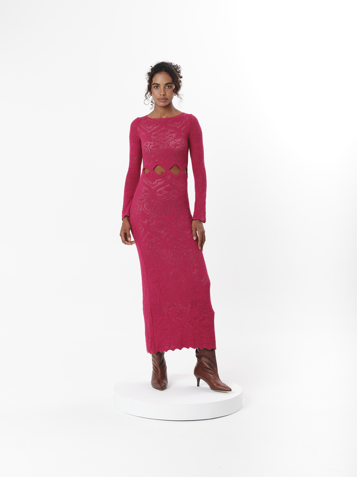 CORELLE DRESS RASPBERRY