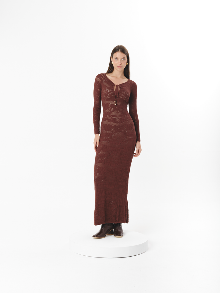 CAMELIA DRESS CHOCOLATE