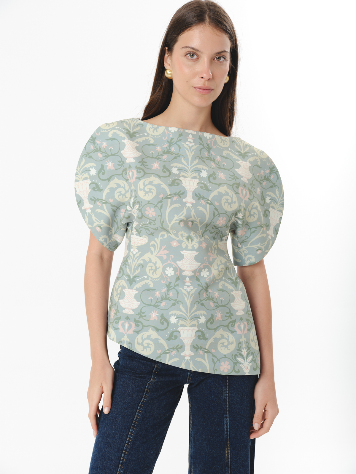 AURELIA TOP MARBLE MUSE SEAGRASS