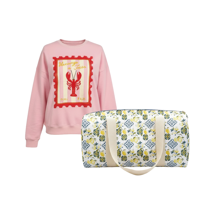 SWEATSHIRT + PUFFER BAG